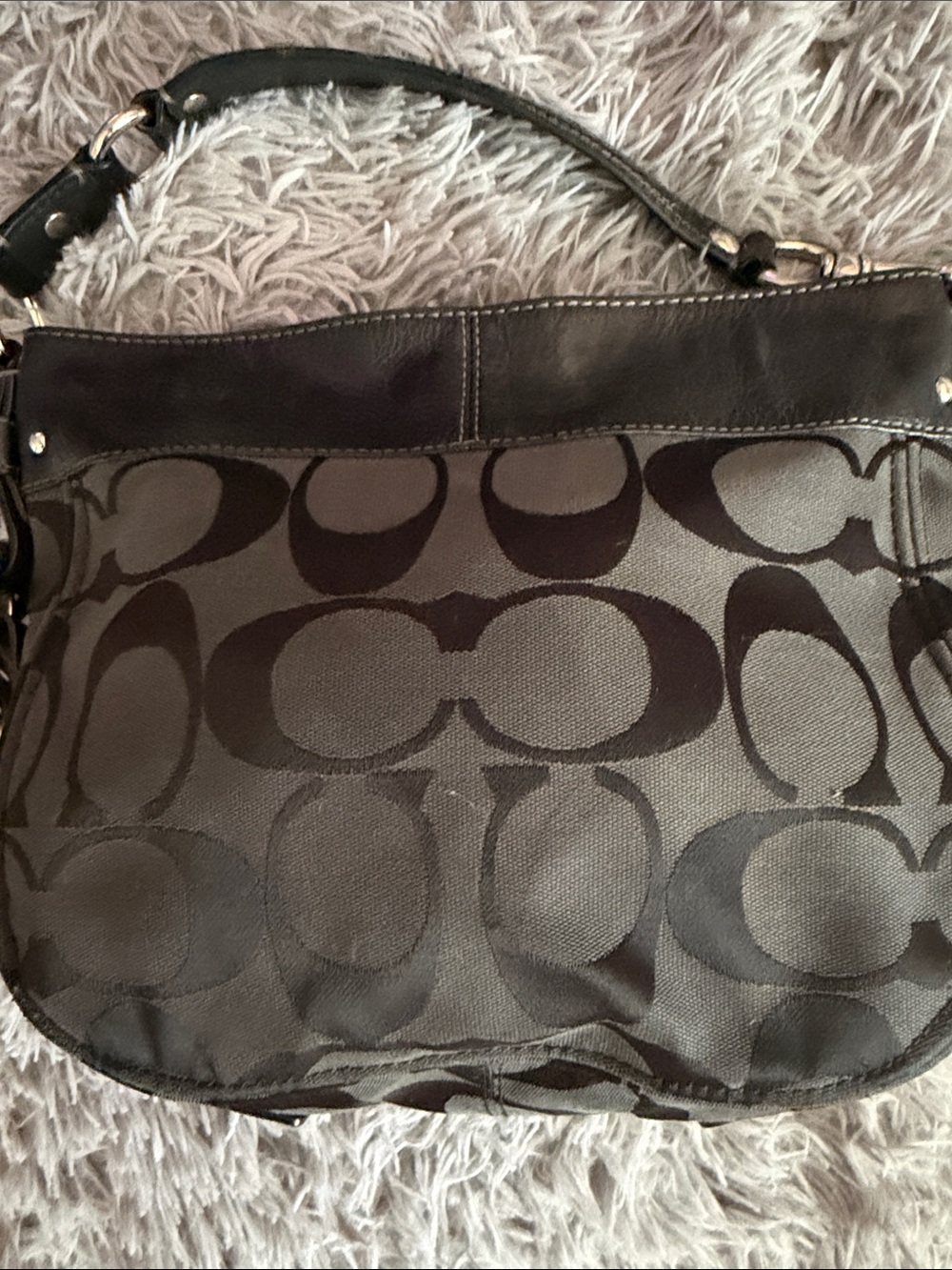 Coach Black & Charcoal Signature Hobo Bag k0893-12674 - Picture 4 of 13